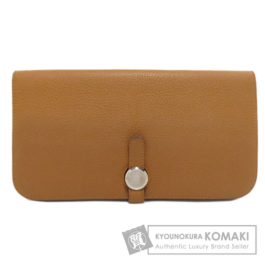 HERMES Dogon Long SilverHardware Long wallet (no coin pocket) Taurillon Clemence Ladies [Used]