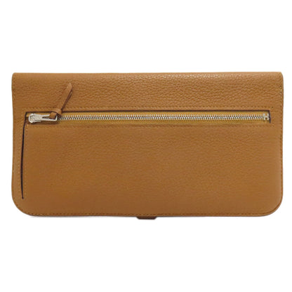 HERMES Dogon Long SilverHardware Long wallet (no coin pocket) Taurillon Clemence Ladies [Used]