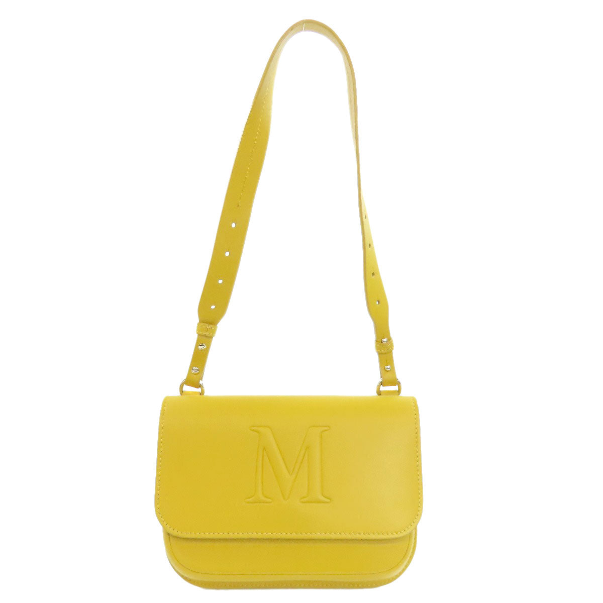 MAX MARA logo Shoulder Bag Leather Ladies [Used]