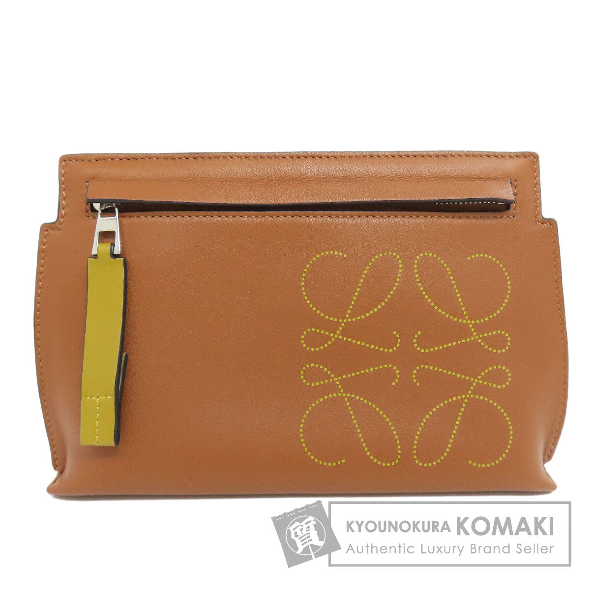 LOEWE T pouch anagram Accessory pouch Calf Ladies [Used]