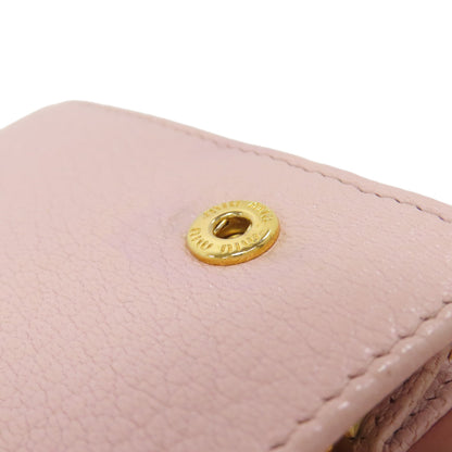 MIUMIU Logo ribbon Long wallet (with coin pocket) Leather Ladies [Used]
