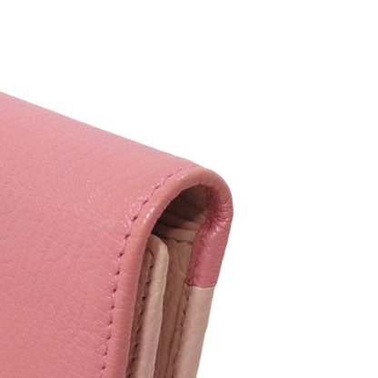 MIUMIU Logo ribbon Long wallet (with coin pocket) Leather Ladies [Used]