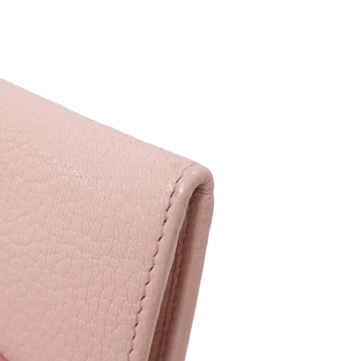 MIUMIU Logo ribbon Long wallet (with coin pocket) Leather Ladies [Used]