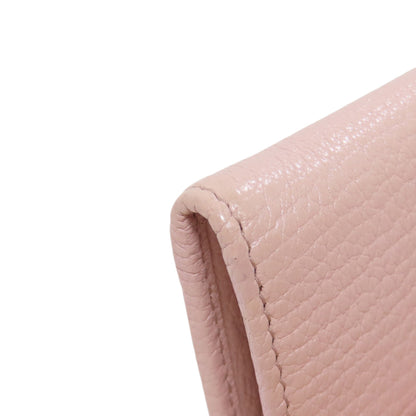 MIUMIU Logo ribbon Long wallet (with coin pocket) Leather Ladies [Used]