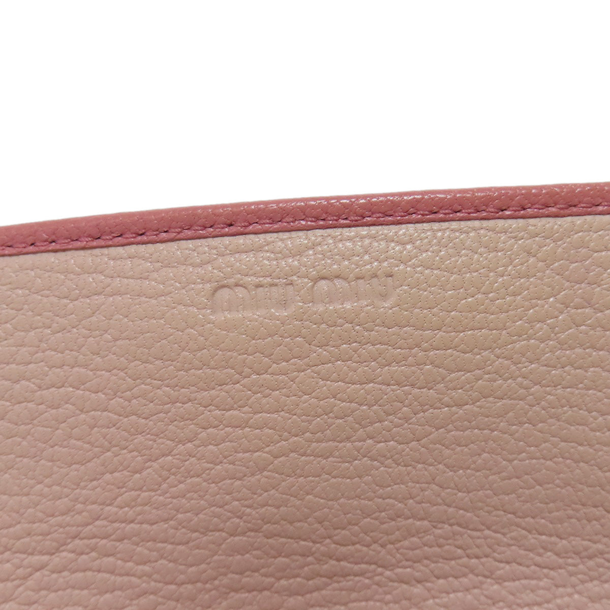 MIUMIU Logo ribbon Long wallet (with coin pocket) Leather Ladies [Used]