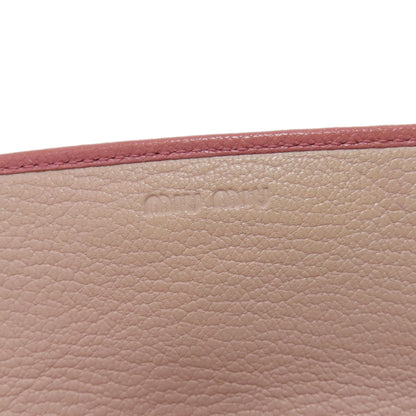 MIUMIU Logo ribbon Long wallet (with coin pocket) Leather Ladies [Used]