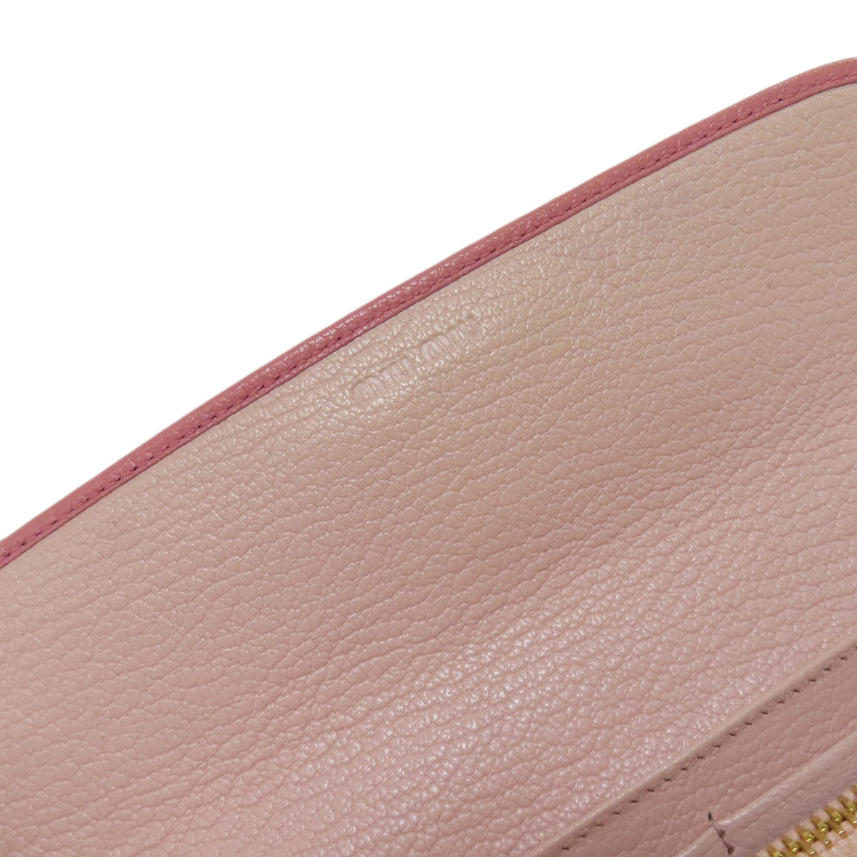 MIUMIU Logo ribbon Long wallet (with coin pocket) Leather Ladies [Used]