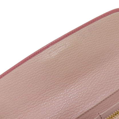 MIUMIU Logo ribbon Long wallet (with coin pocket) Leather Ladies [Used]