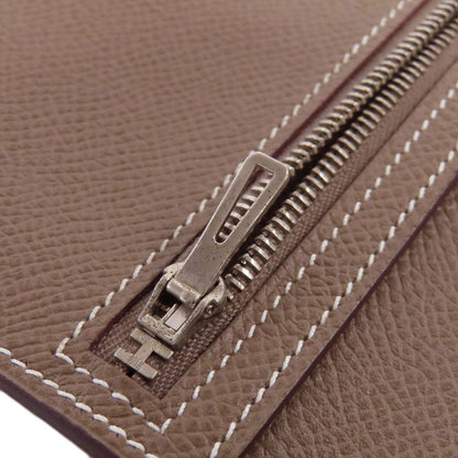 HERMES   Long wallet (with coin pocket) Bearn soufflet etope SilverHardware Taurillon Clemence Ladies