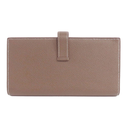 HERMES   Long wallet (with coin pocket) Bearn soufflet etope SilverHardware Taurillon Clemence Ladies