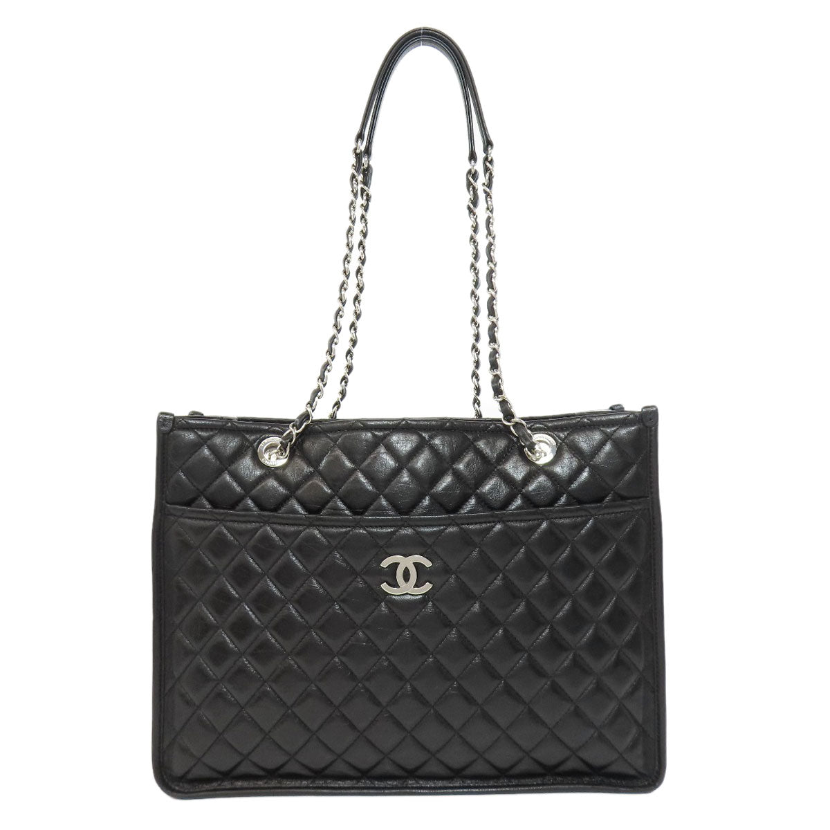 CHANEL Matelasse Chain Bag SilverHardware Tote Bag Lambskin Ladies [Used]