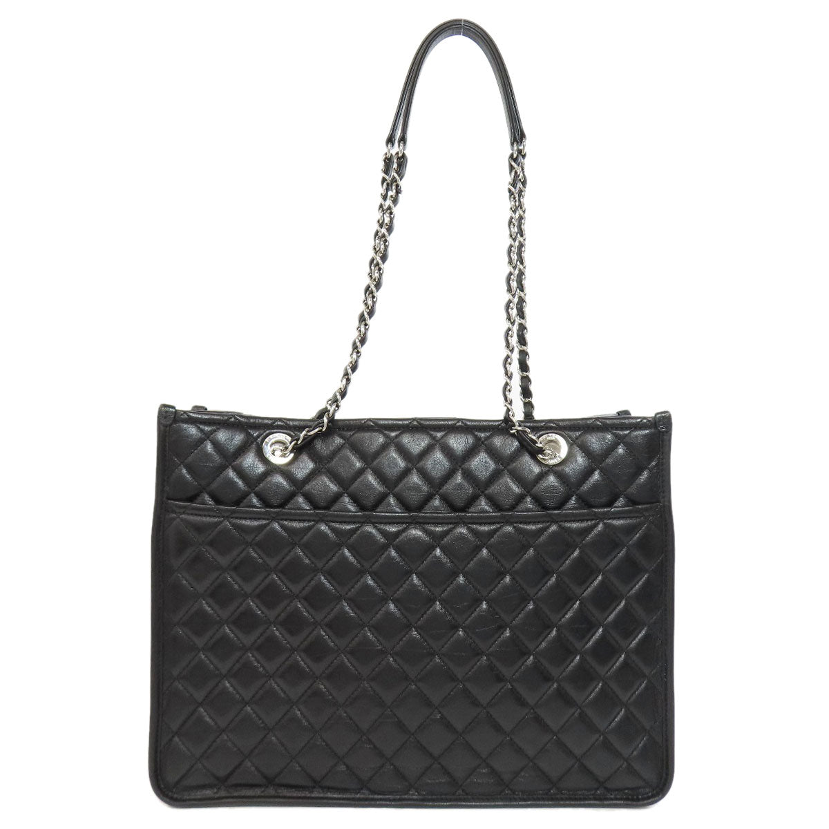 CHANEL Matelasse Chain Bag SilverHardware Tote Bag Lambskin Ladies [Used]