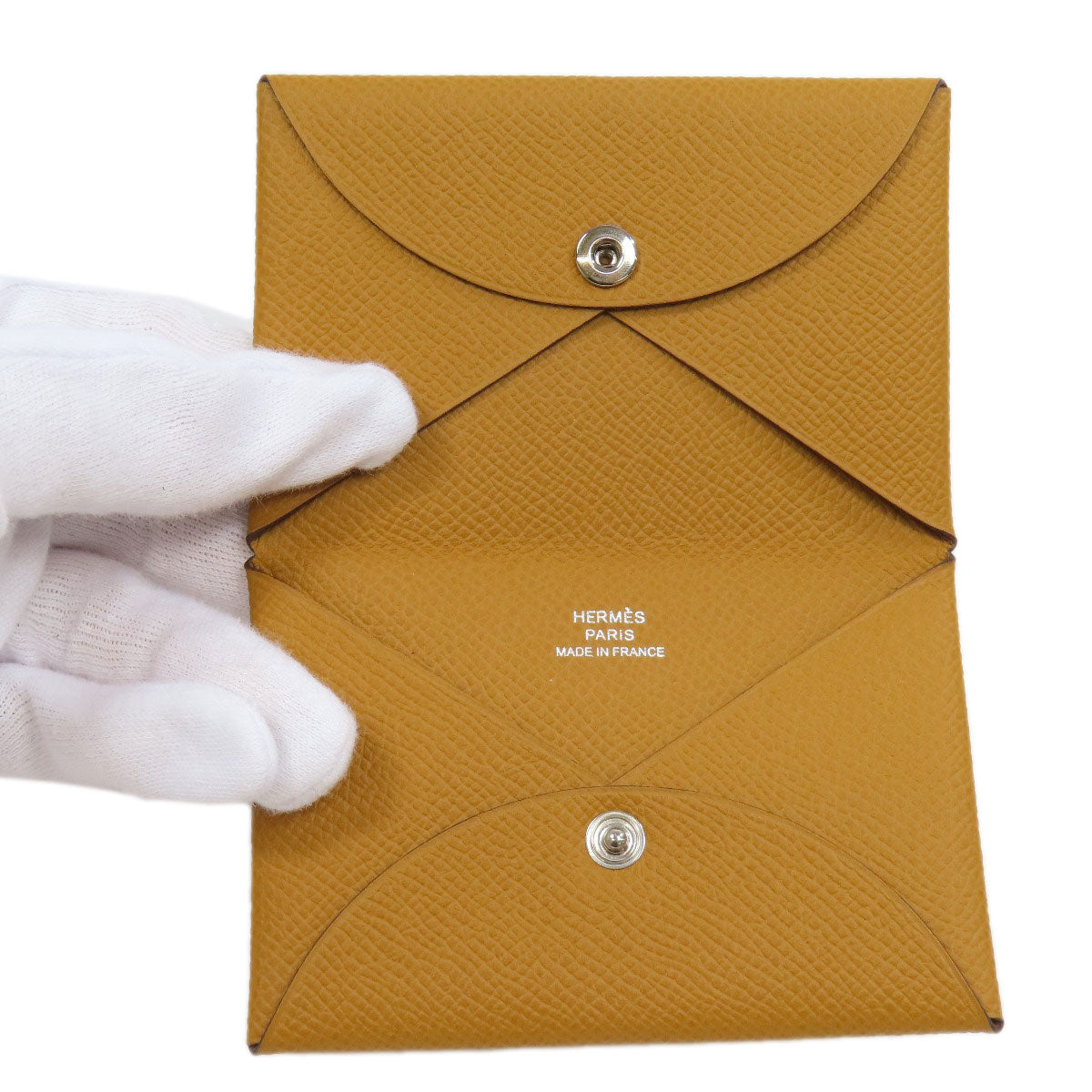 HERMES Calvi SilverHardware Card Case Epsom Ladies [Used]