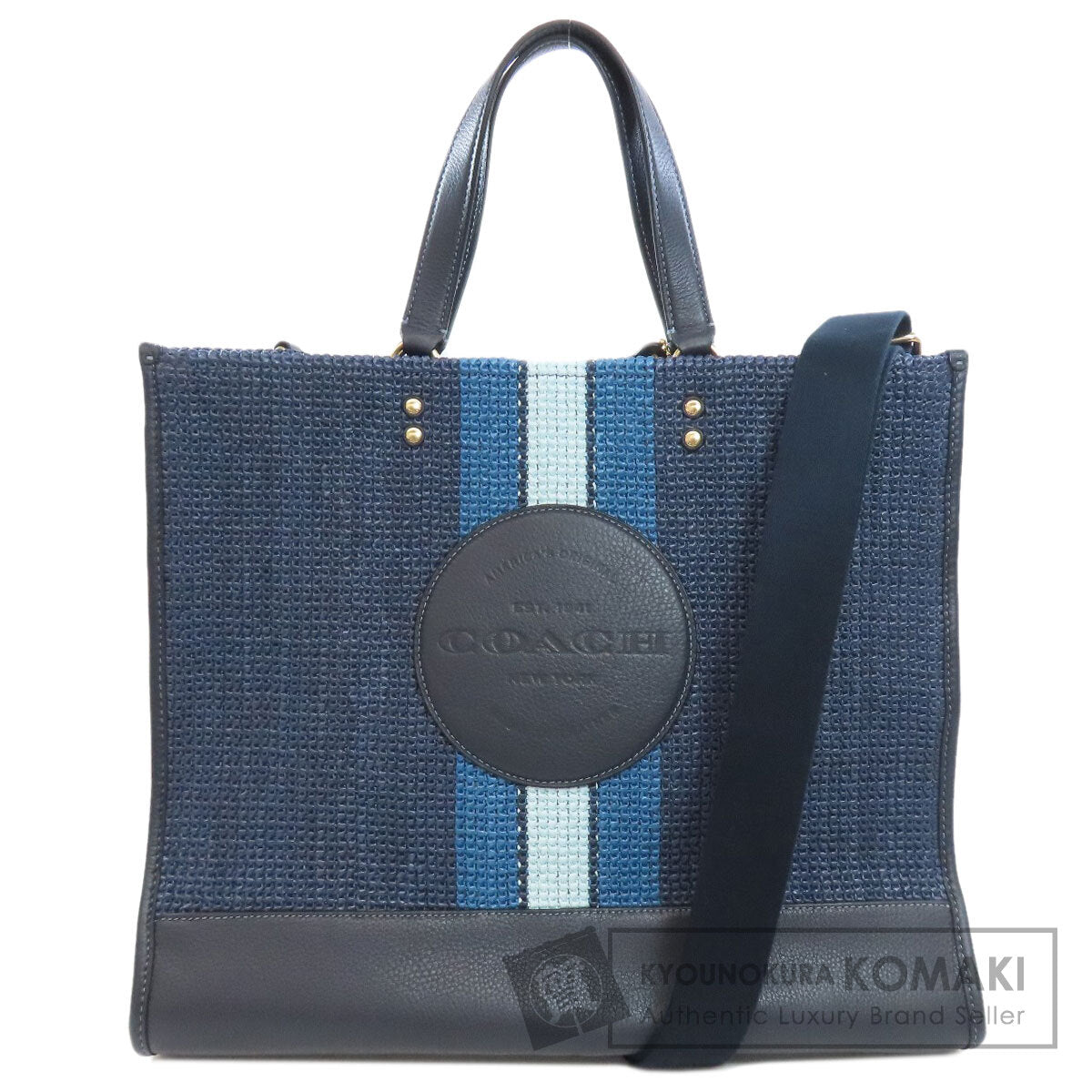 COACH CA593 Dempsey 2WAY Tote Bag Straw Ladies [Used]
