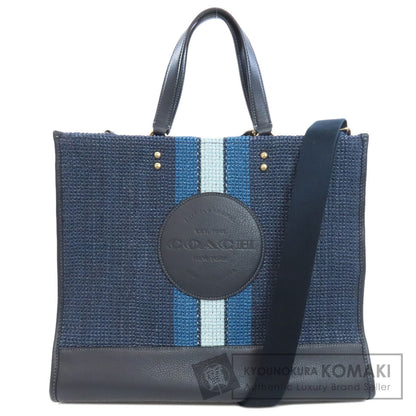 COACH CA593 Dempsey 2WAY Tote Bag Straw Ladies [Used]