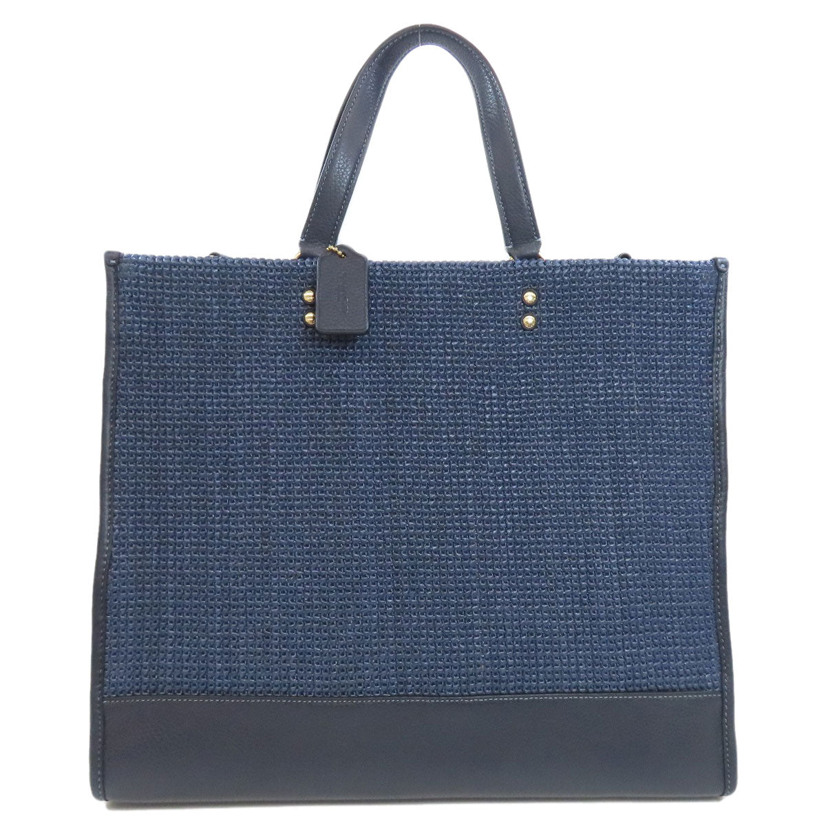 COACH CA593 Dempsey 2WAY Tote Bag Straw Ladies [Used]