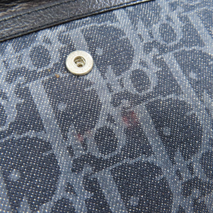 CHRISTIAN DIOR Trotter pattern Long wallet (with coin pocket) Denim Ladies [Used]