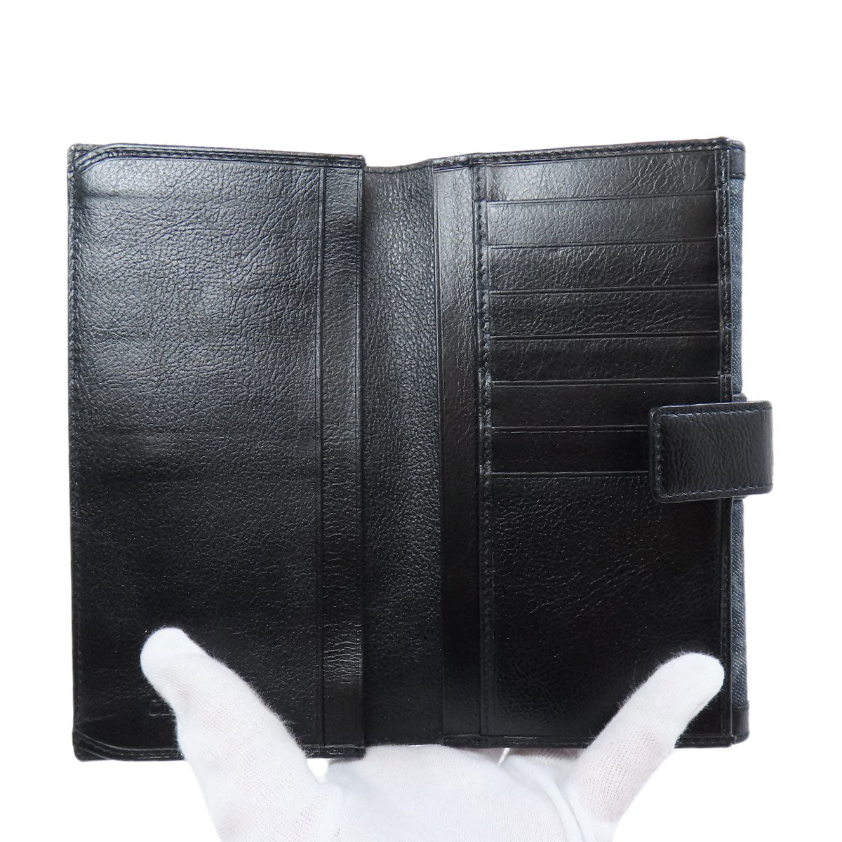 CHRISTIAN DIOR Trotter pattern Long wallet (with coin pocket) Denim Ladies [Used]