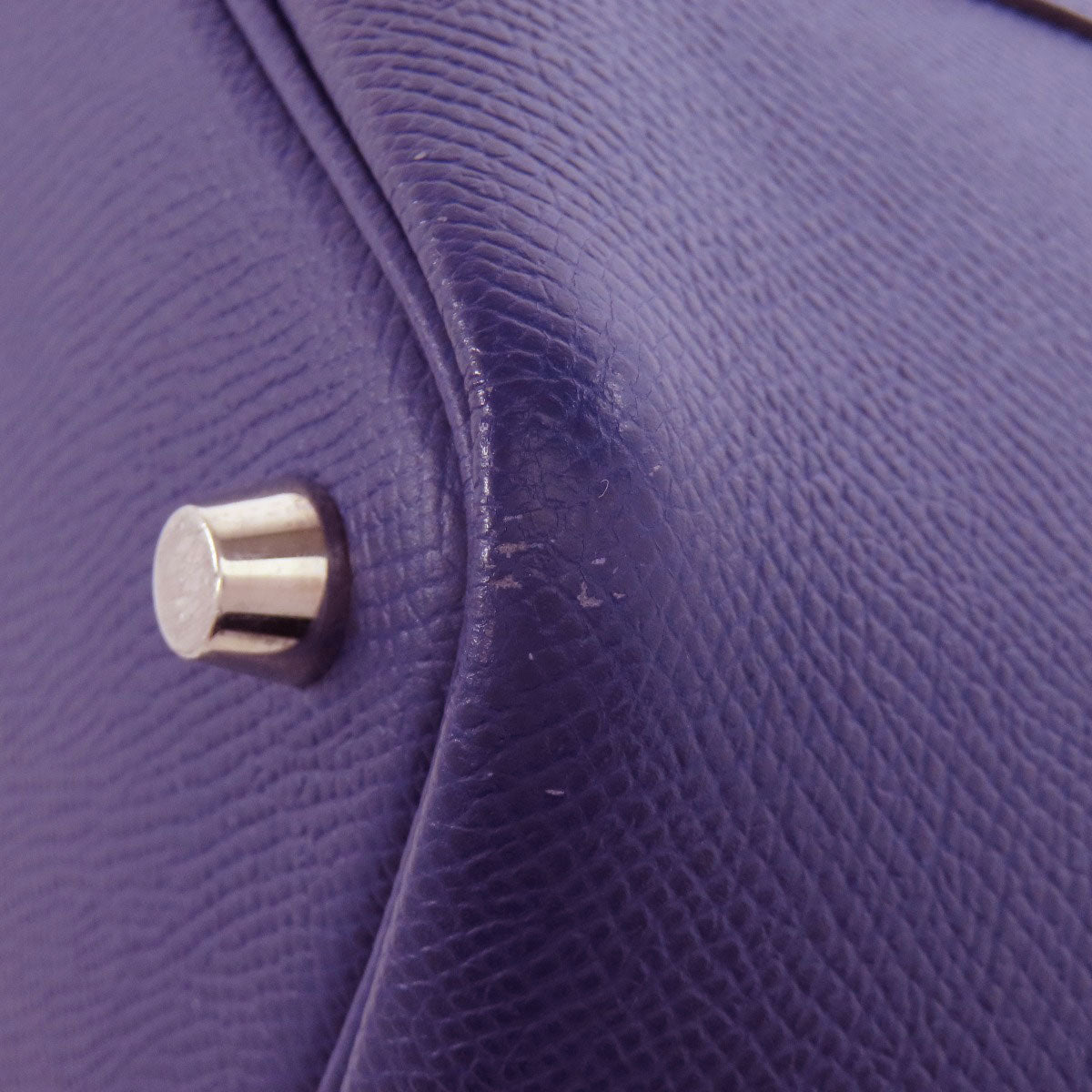 HERMES Picotin Lock PM Blue Ankle Traceage SilverHardware Handbag Epsom Ladies [Used]