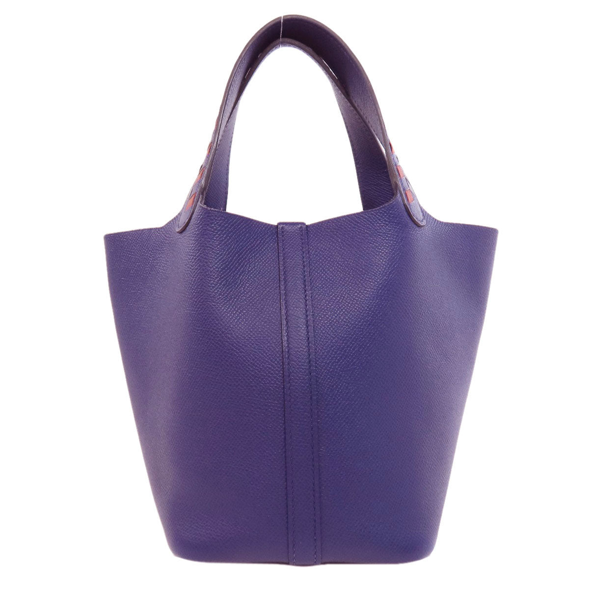 HERMES Picotin Lock PM Blue Ankle Traceage SilverHardware Handbag Epsom Ladies [Used]