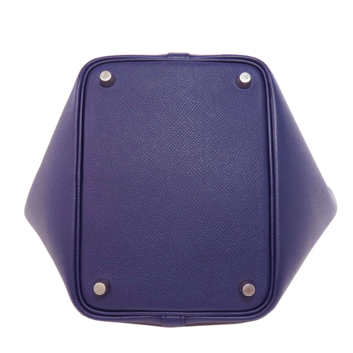 HERMES Picotin Lock PM Blue Ankle Traceage SilverHardware Handbag Epsom Ladies [Used]