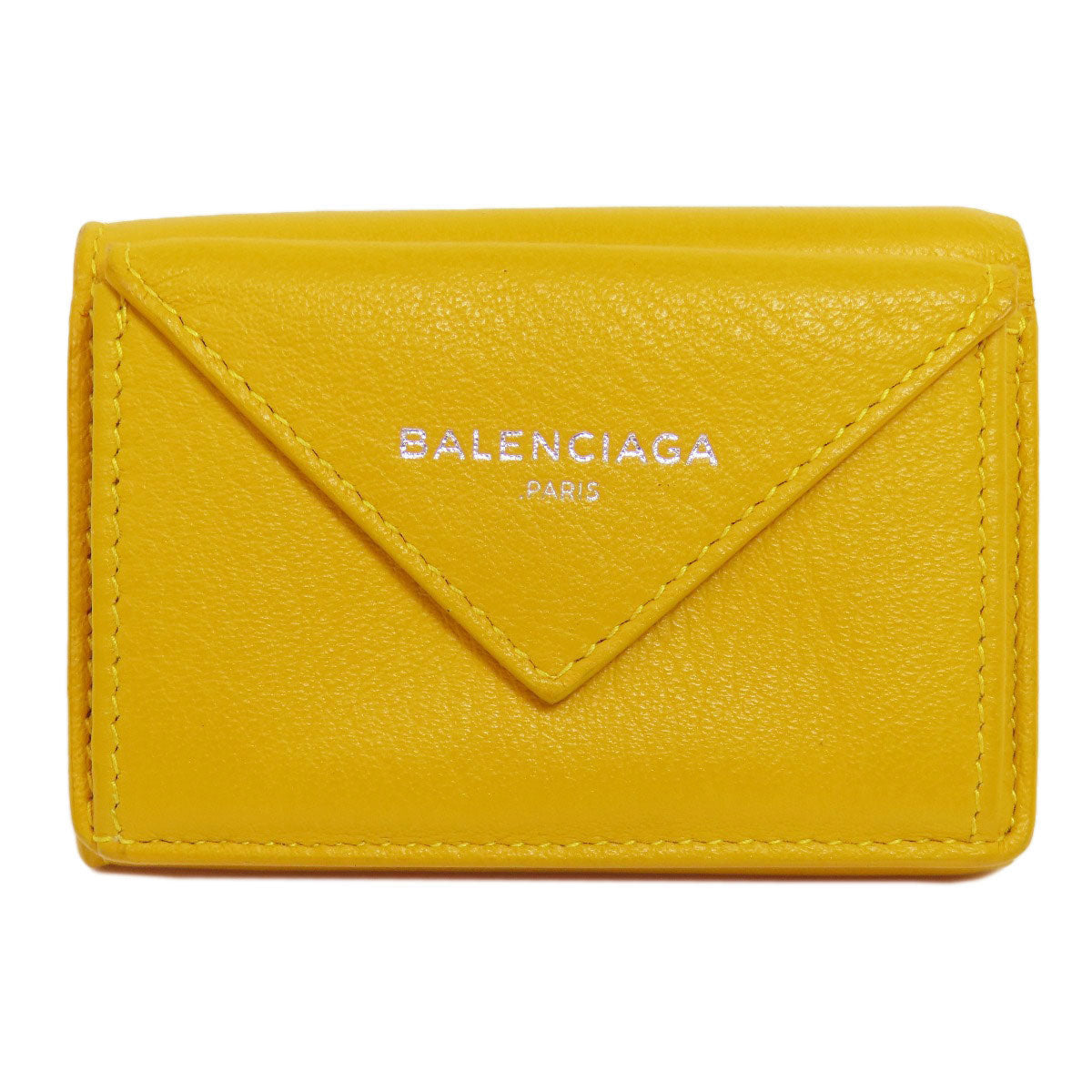BALENCIAGA 391446 Paper mini wallet Bifold Wallet with Coin Pocket Leather Ladies [Used]