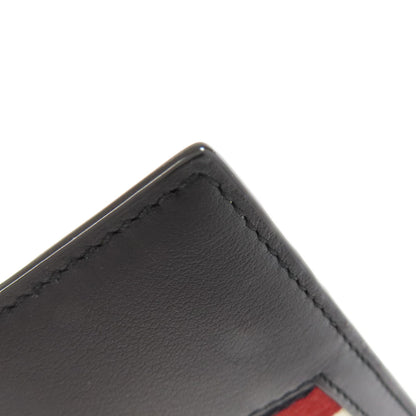 BALLY Barry Stripe Card Case Leather Ladies [Used]