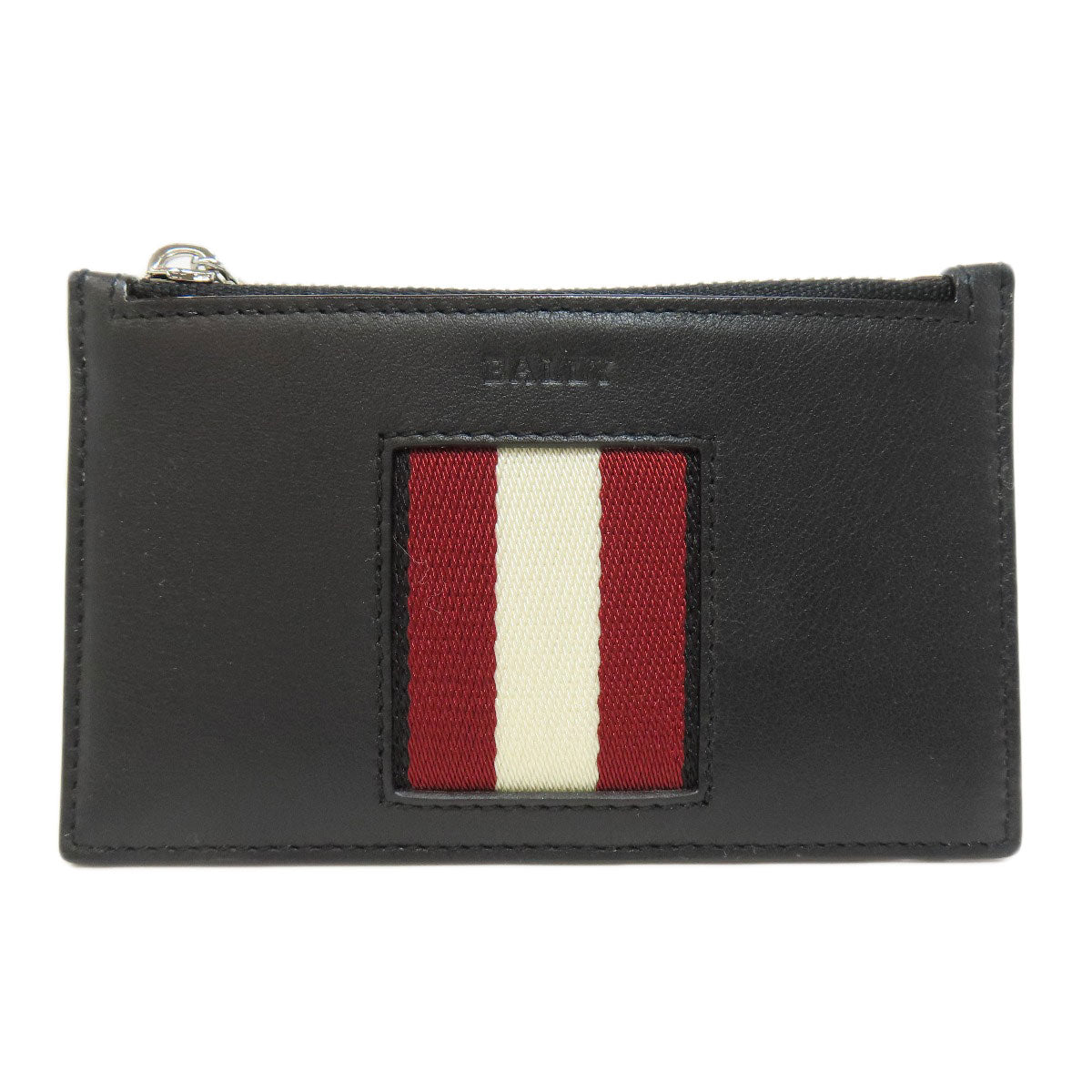BALLY Barry Stripe Card Case Leather Ladies [Used]