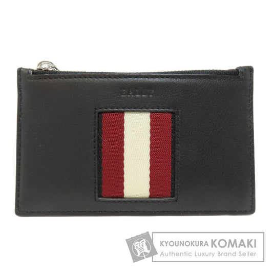 BALLY Barry Stripe Card Case Leather Ladies [Used]