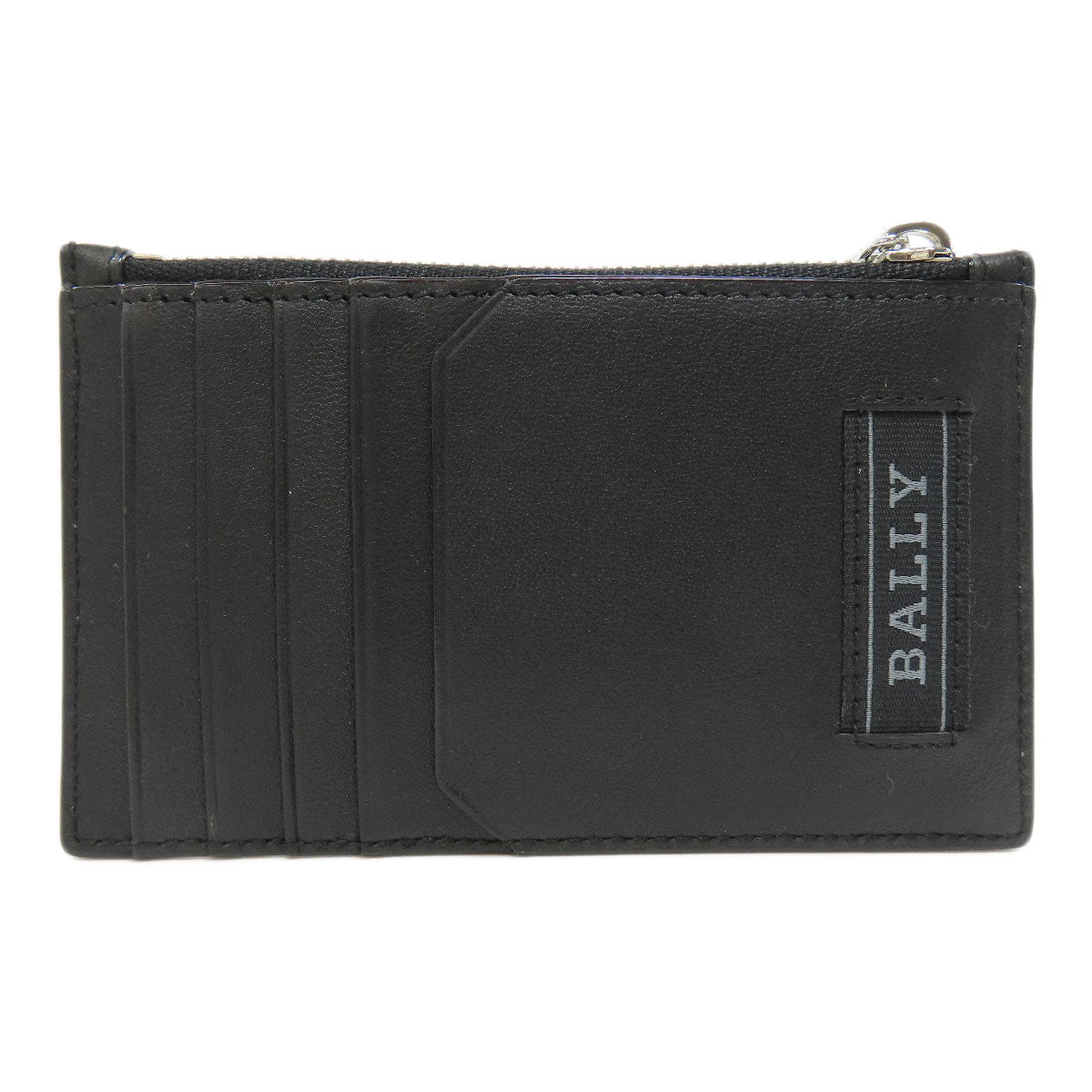 BALLY Barry Stripe Card Case Leather Ladies [Used]