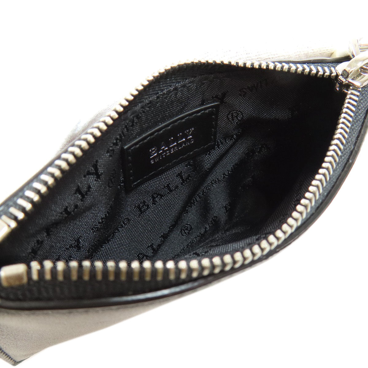 BALLY Barry Stripe Card Case Leather Ladies [Used]