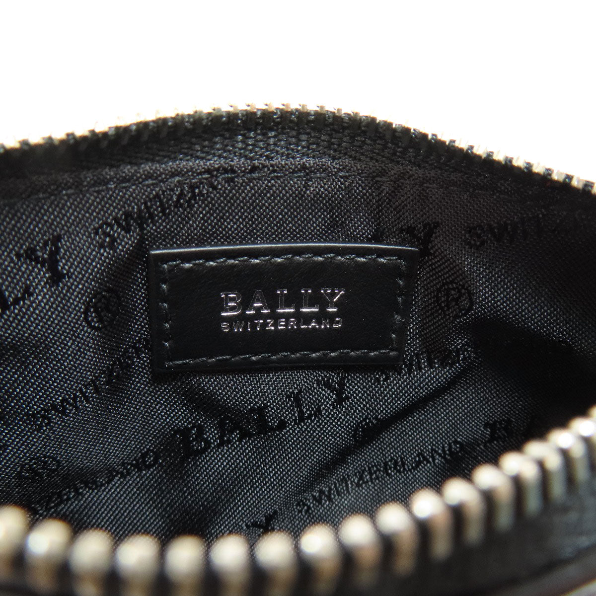 BALLY Barry Stripe Card Case Leather Ladies [Used]