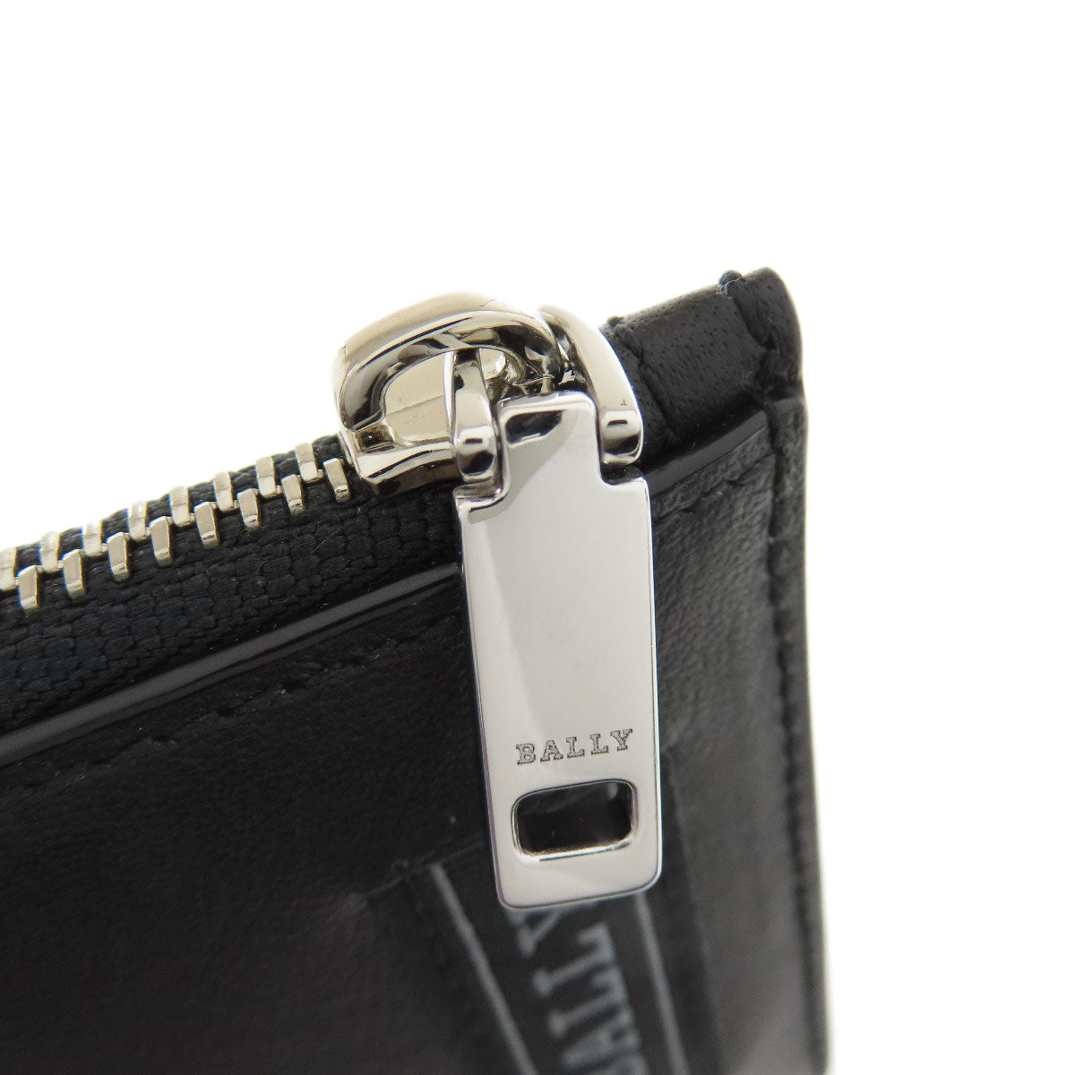 BALLY Barry Stripe Card Case Leather Ladies [Used]