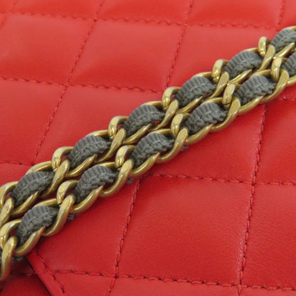 CHANEL ChainShoulder COCO Mark GoldHardware Shoulder Bag Lambskin Ladies [Used]