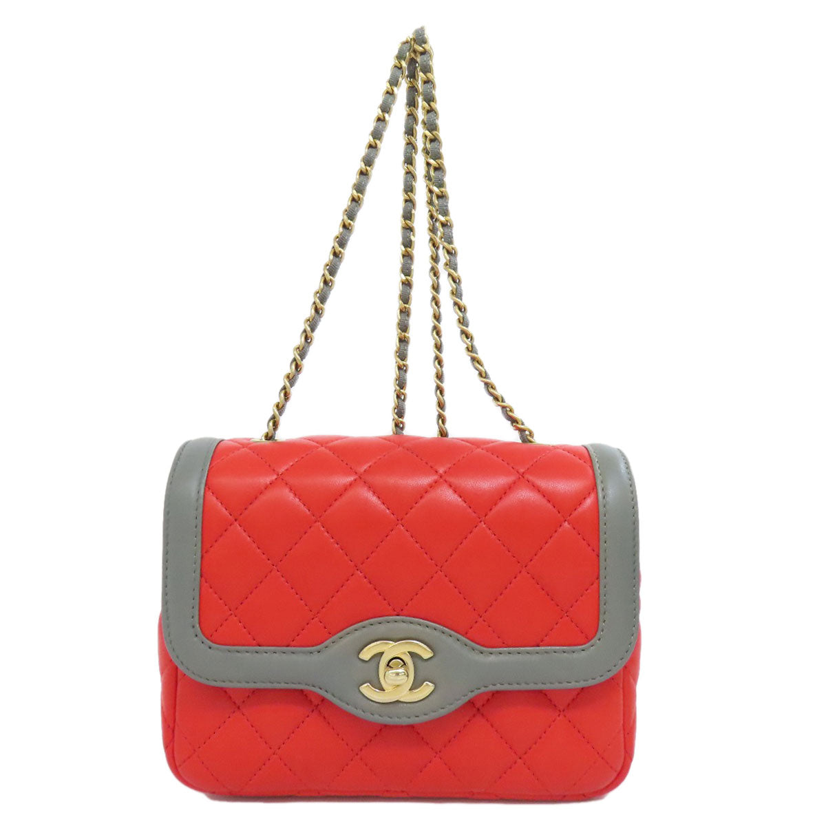 CHANEL ChainShoulder COCO Mark GoldHardware Shoulder Bag Lambskin Ladies [Used]