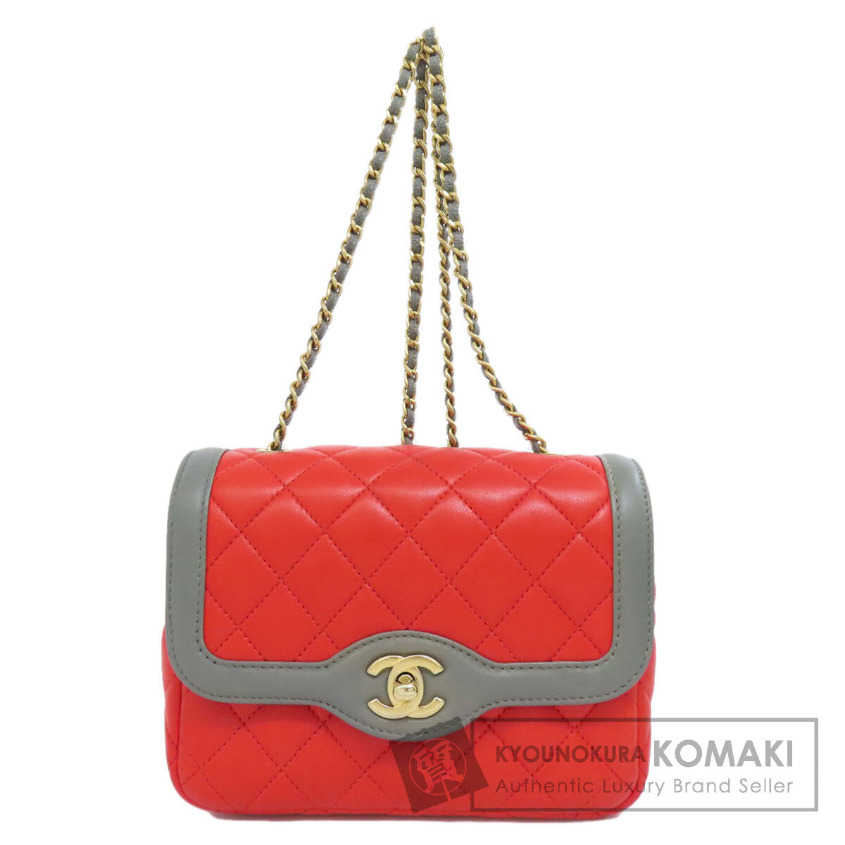 CHANEL ChainShoulder COCO Mark GoldHardware Shoulder Bag Lambskin Ladies [Used]