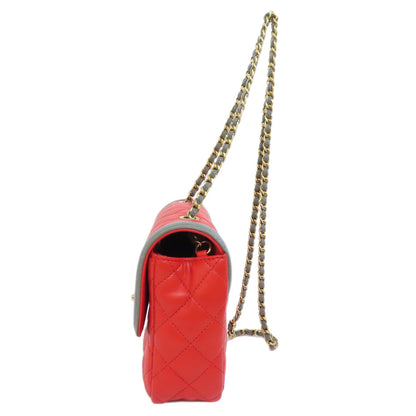 CHANEL ChainShoulder COCO Mark GoldHardware Shoulder Bag Lambskin Ladies [Used]