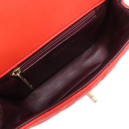 CHANEL ChainShoulder COCO Mark GoldHardware Shoulder Bag Lambskin Ladies [Used]