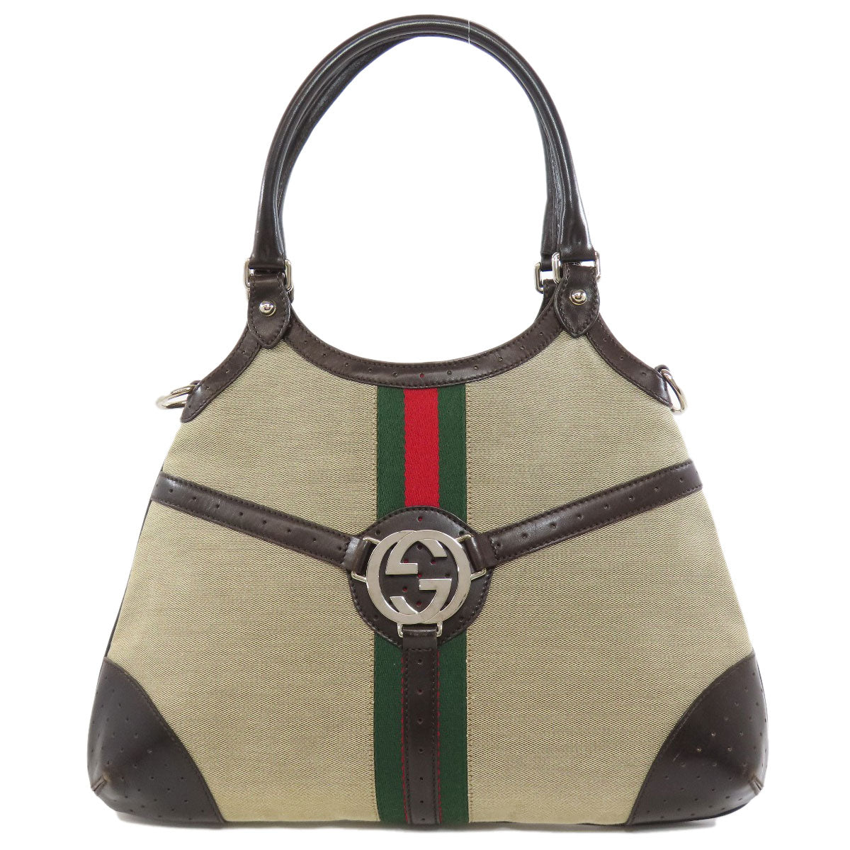 GUCCI  114875 Handbag Sherry Line Interlocking G Canvas Ladies