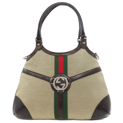 GUCCI  114875 Handbag Sherry Line Interlocking G Canvas Ladies