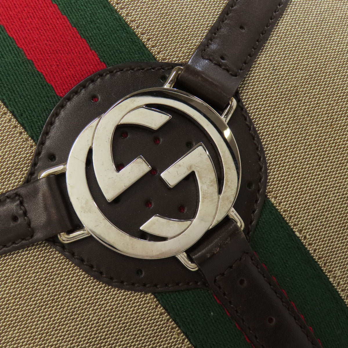 GUCCI  114875 Handbag Sherry Line Interlocking G Canvas Ladies