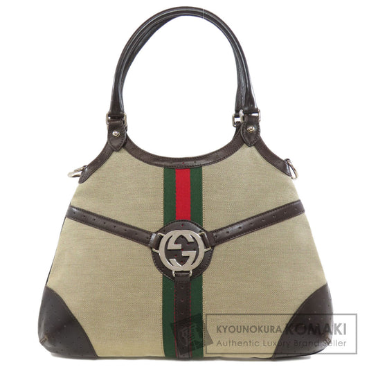 GUCCI  114875 Handbag Sherry Line Interlocking G Canvas Ladies