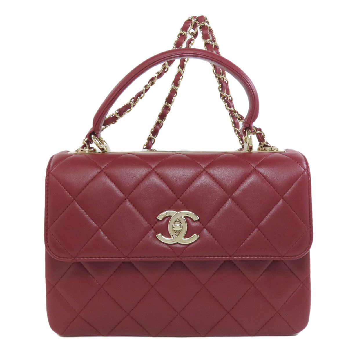 CHANEL Matelasse 2WAY GoldHardware Handbag Lambskin Ladies [Used]