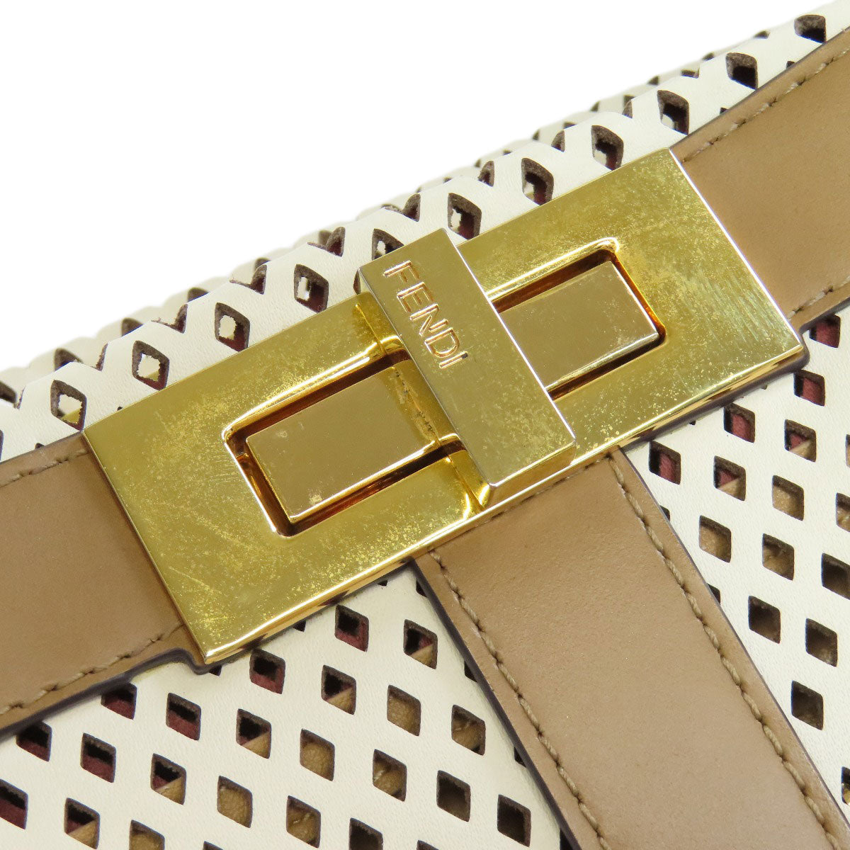 FENDI Peekaboo Punching 2WAY Handbag Calf Ladies [Used]