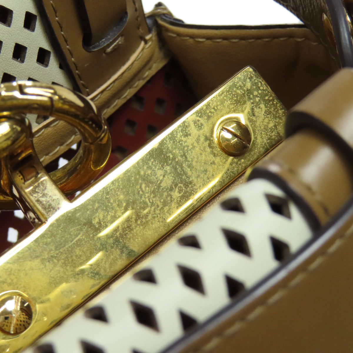 FENDI Peekaboo Punching 2WAY Handbag Calf Ladies [Used]