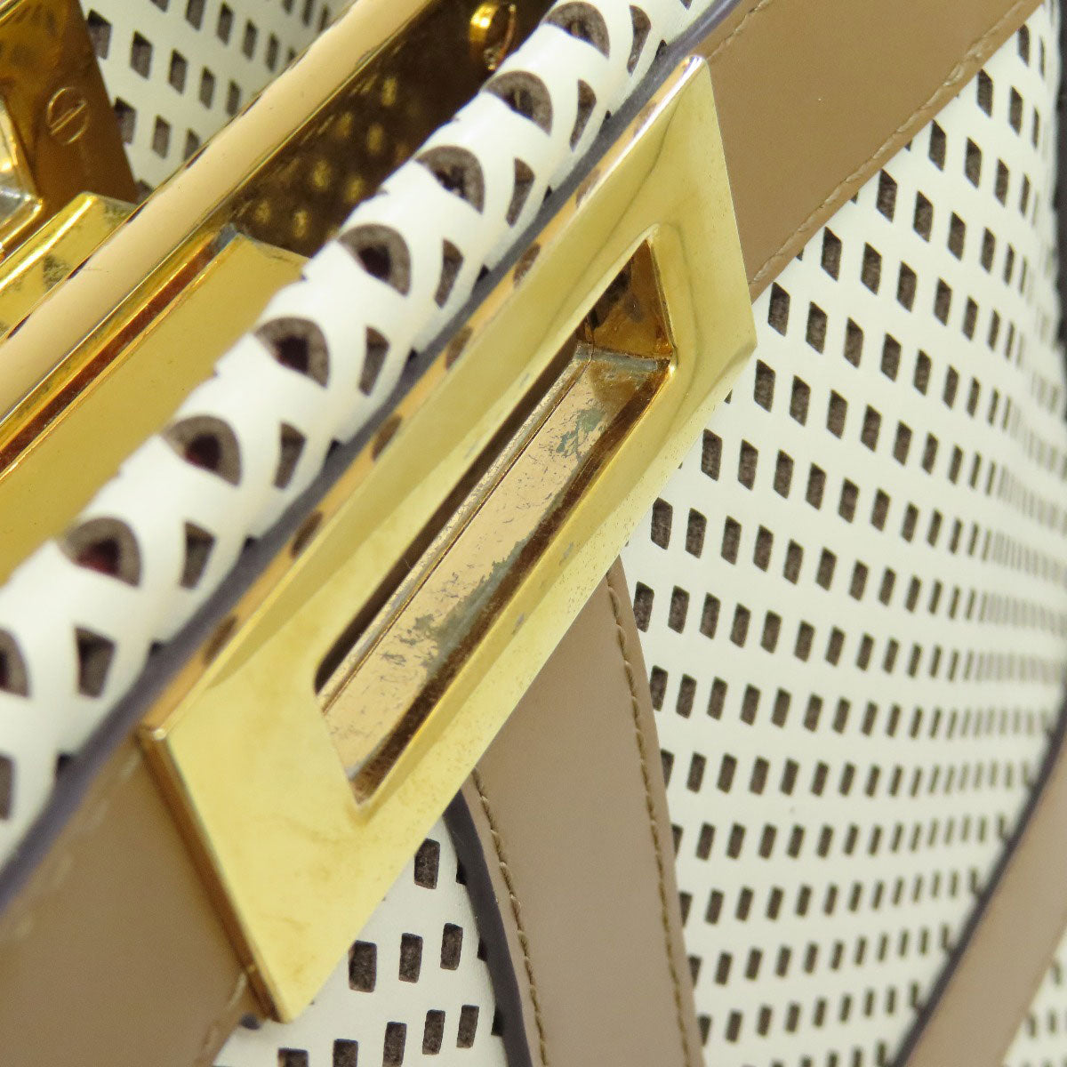 FENDI Peekaboo Punching 2WAY Handbag Calf Ladies [Used]