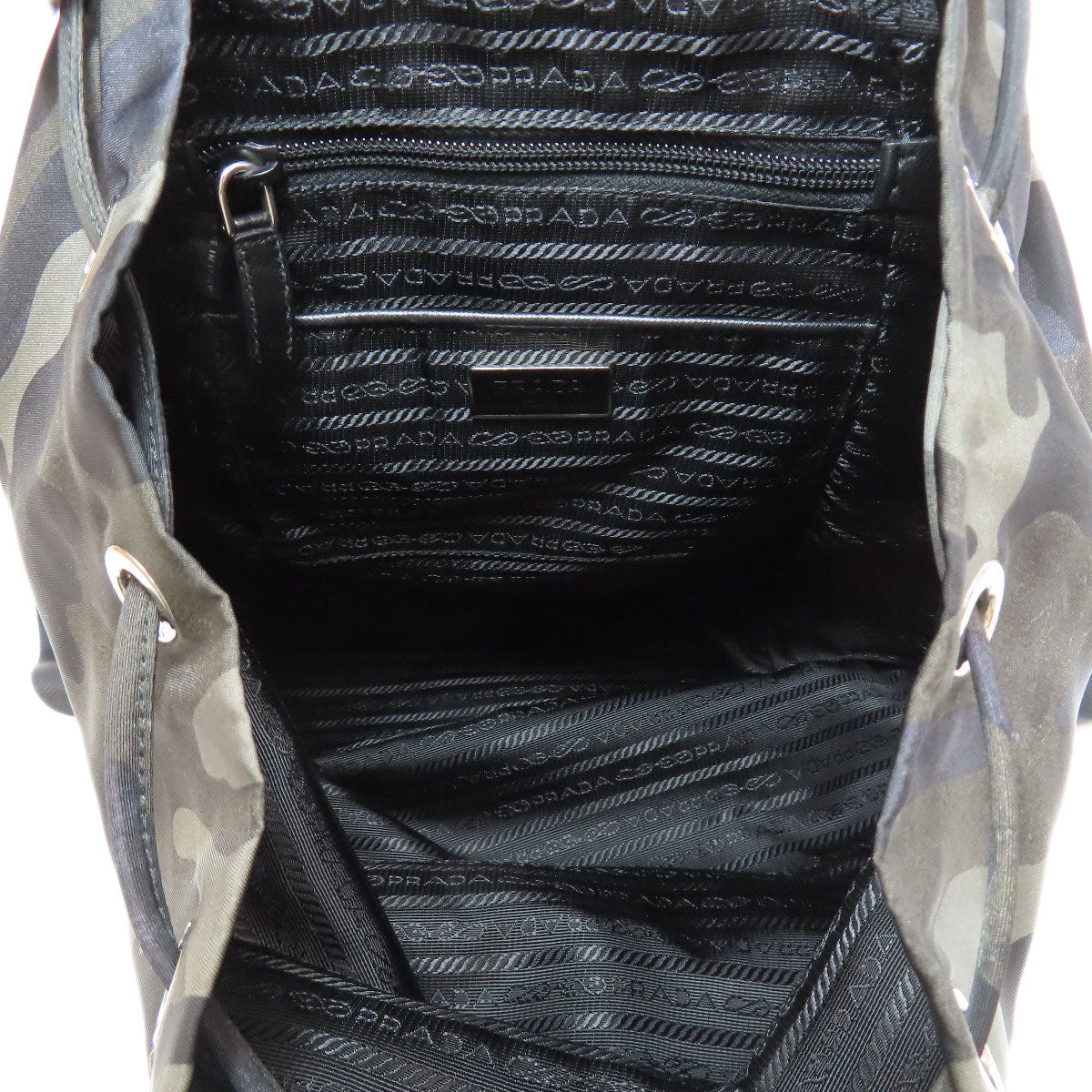 PRADA   Backpack Â· Daypack LogoHardware Camouflage pattern Nylon Ladies