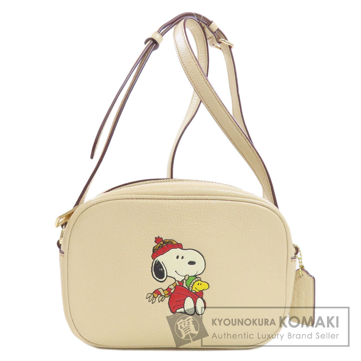 COACH  CF249 Shoulder Bag Snoopy collaboration Leather Ladies