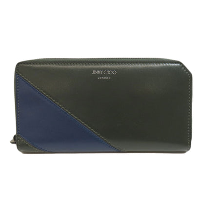 Jimmy Choo logo Long wallet (with coin pocket) Leather Ladies [Used]