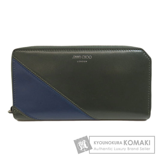 Jimmy Choo logo Long wallet (with coin pocket) Leather Ladies [Used]